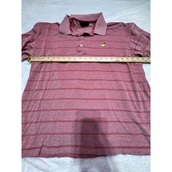 Masters Collection Polo Shirt L Red Striped Embroidered Golf Shirt St Augustine - Picture 8 of 13